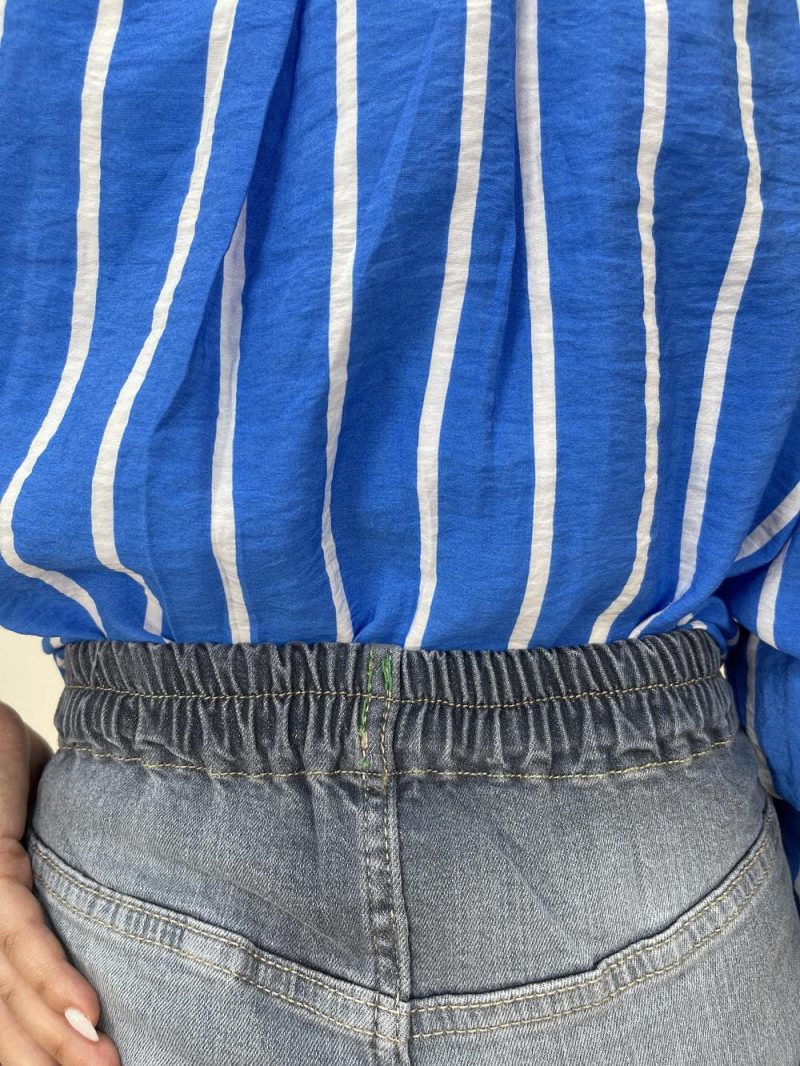 شلوار جین زنانه نیم بگ آبی