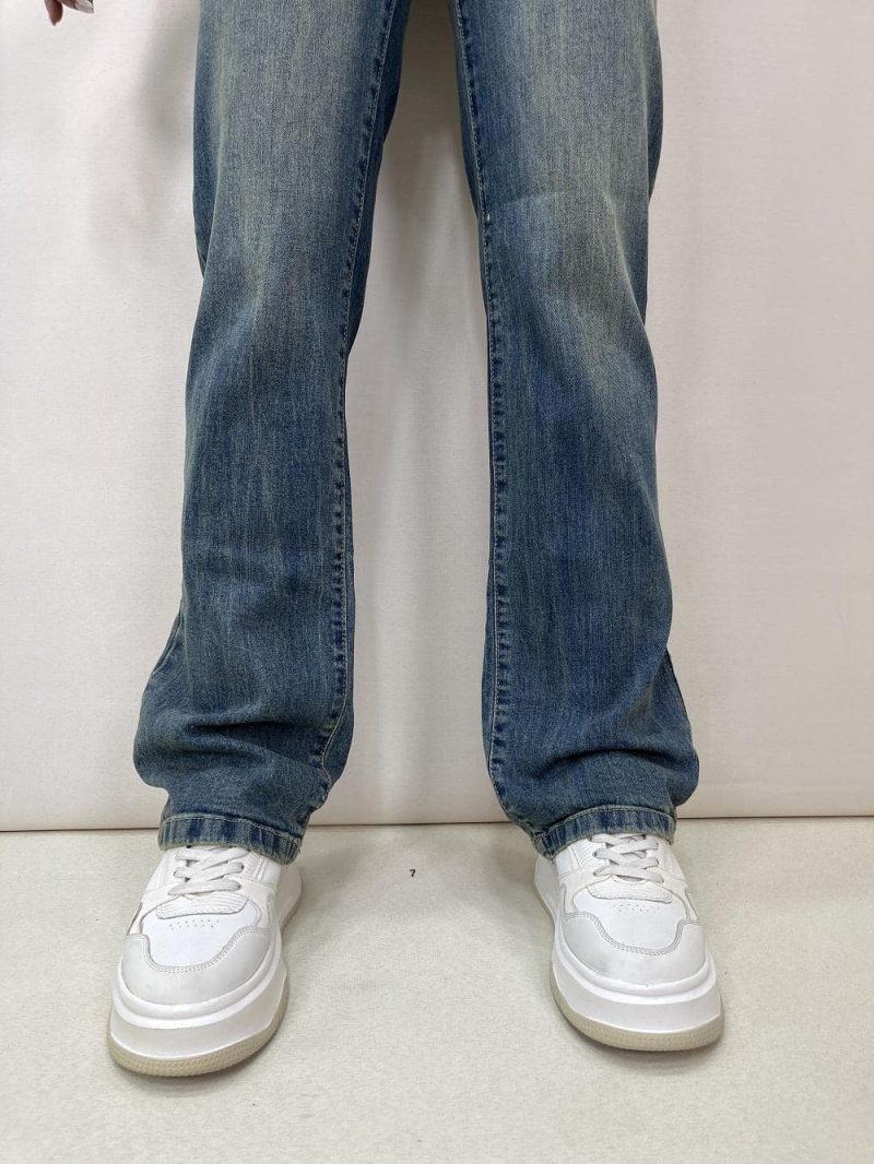 شلوار جین زنانه نیم بگ کثیف شور