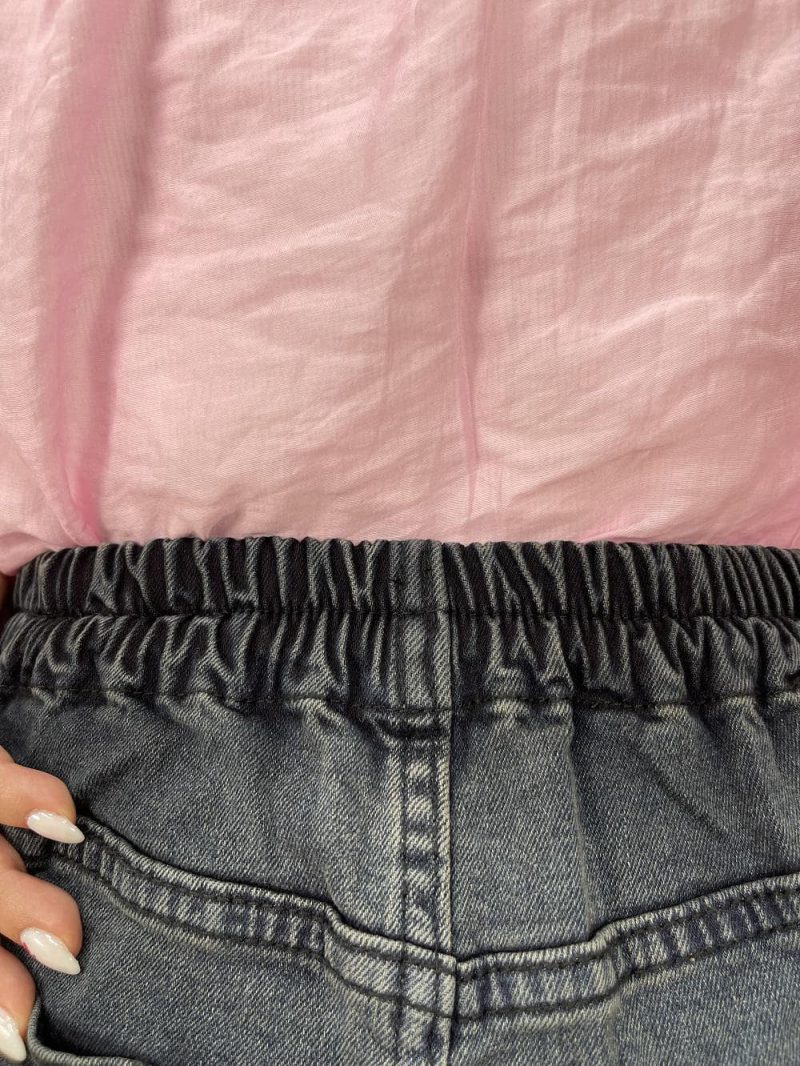 شلوار جین زنانه نیم بگ بلو بلک