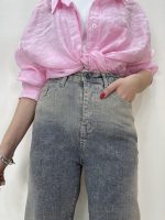 شلوار جین زنانه نیم بگ سنگشور متفاوت