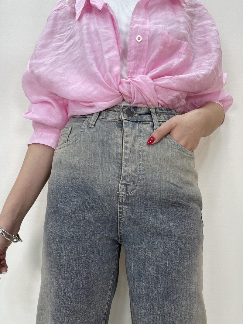 شلوار جین زنانه نیم بگ سنگشور متفاوت