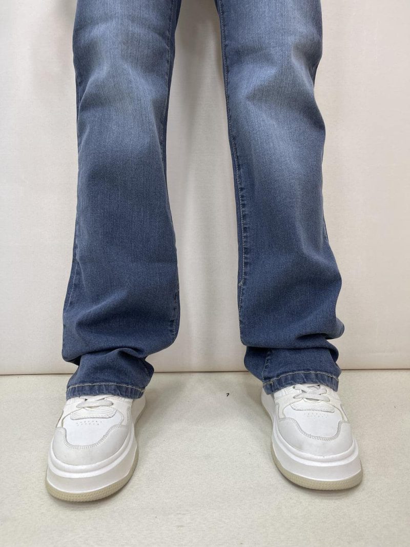 شلوار جین زنانه نیم بگ آبی