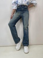 شلوار جین زنانه نیم بگ کثیف شور