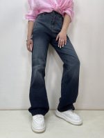 شلوار جین زنانه نیم بگ بلو بلک
