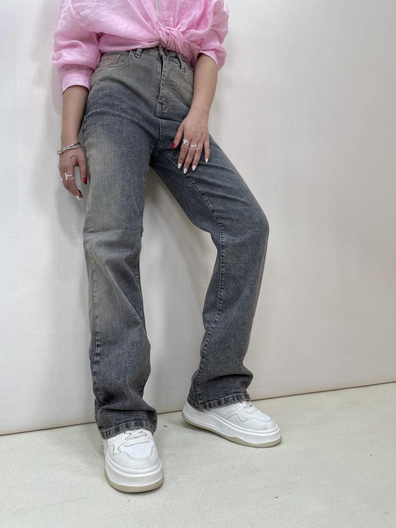 شلوار جین زنانه نیم بگ سنگشور متفاوت