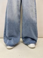 شلوار جین زنانه فول بگ آبی یخی