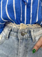 شلوار جین زنانه فول بگ آبی یخی