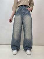 شلوار جین زنانه بگ طرحدار گوچی