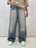 شلوار جین زنانه بگ طرحدار گوچی