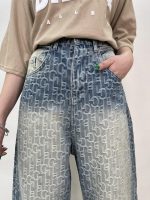 شلوار جین زنانه بگ طرحدار گوچی