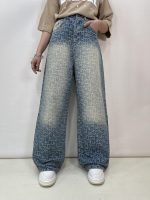 شلوار جین زنانه بگ طرحدار گوچی