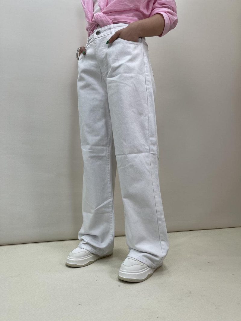 شلوار جین زنانه بگ سفید