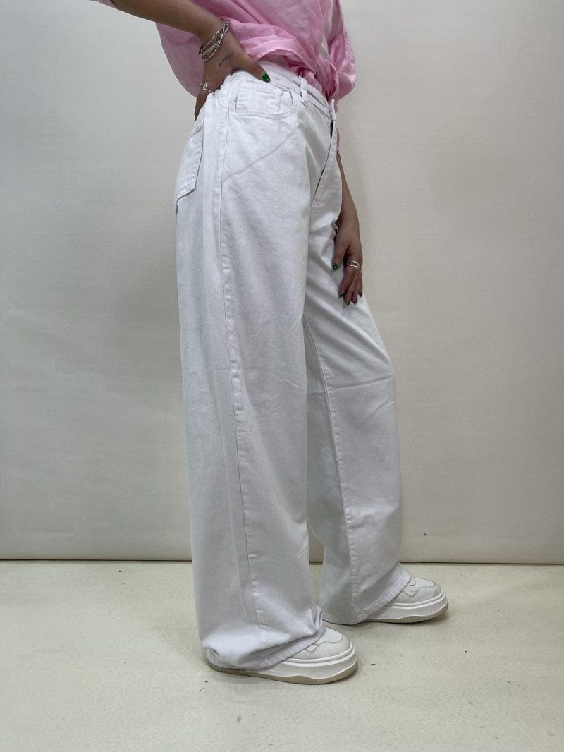 شلوار جین زنانه بگ سفید