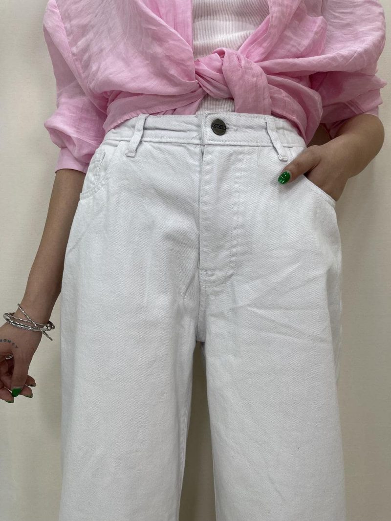 شلوار جین زنانه بگ سفید
