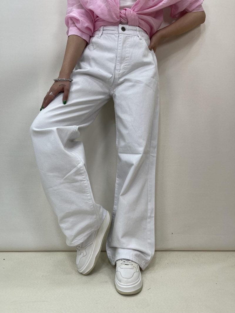 شلوار جین زنانه بگ سفید