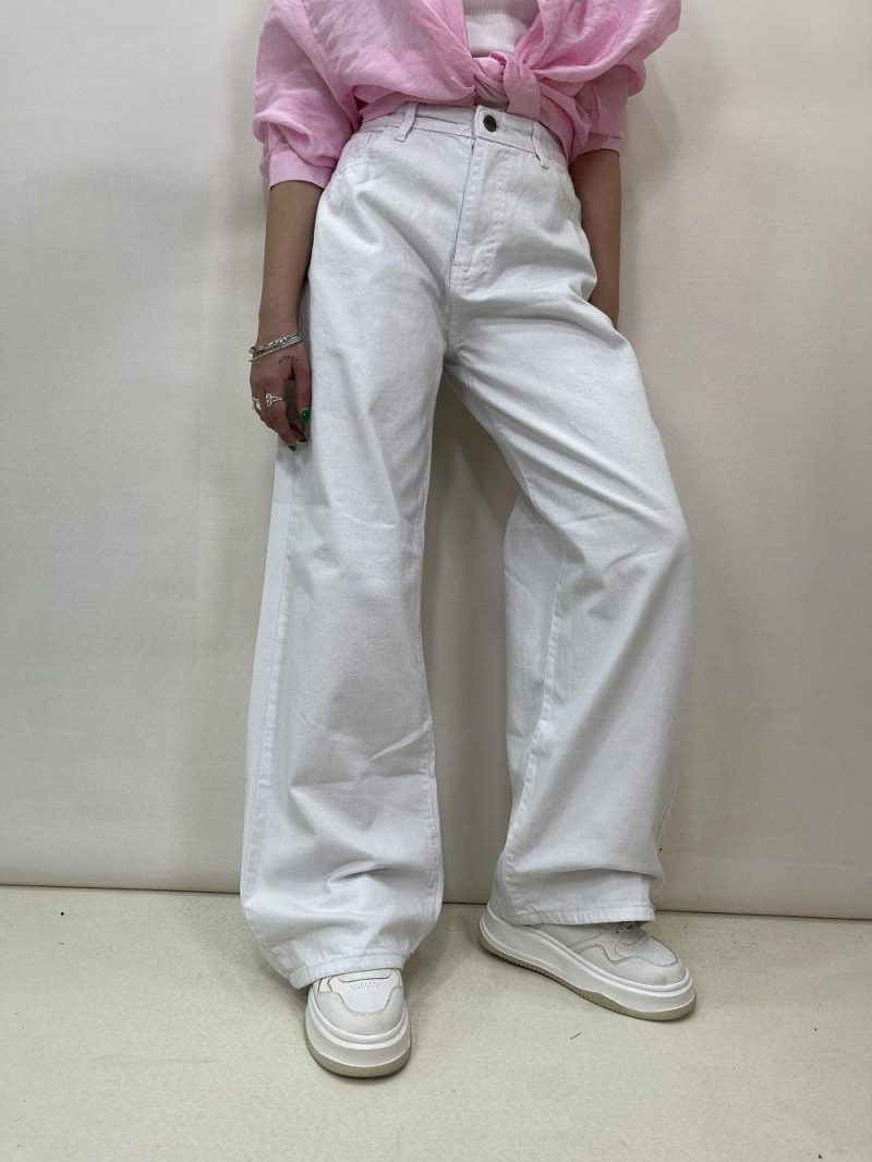 شلوار جین زنانه بگ سفید