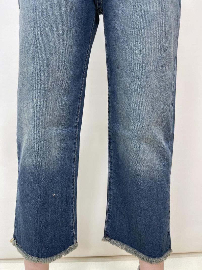 شلوار جین زنانه واید قد 90 آبی