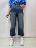 شلوار جین زنانه واید قد 90 آبی