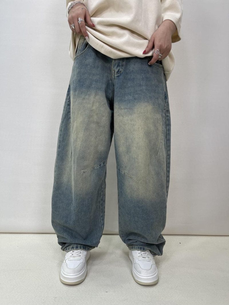 شلوار جین زنانه بالونی آبی روشن