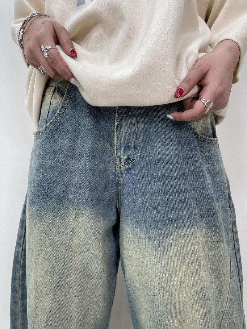 شلوار جین زنانه بالونی آبی روشن