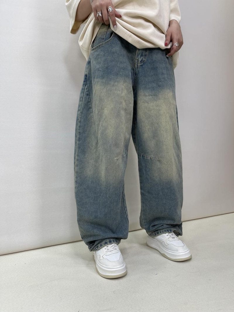 شلوار جین زنانه بالونی آبی روشن