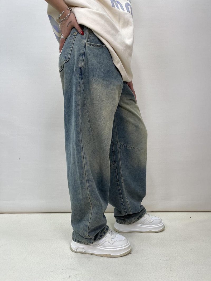 شلوار جین زنانه بالونی آبی روشن