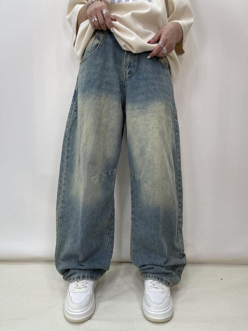 شلوار جین زنانه بالونی آبی روشن