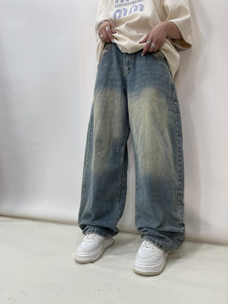 شلوار جین زنانه بالونی آبی روشن