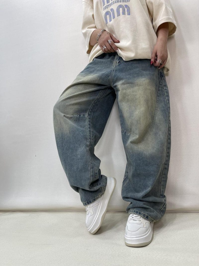 شلوار جین زنانه بالونی آبی روشن