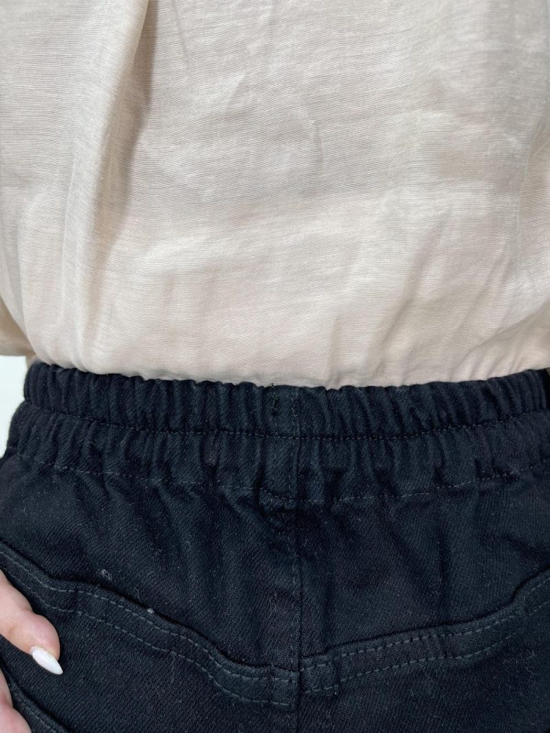 شلوار جین زنانه نیم بگ مشکی