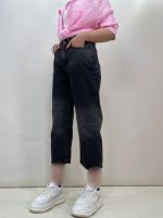 شلوار جین زنانه واید لگ زغالی