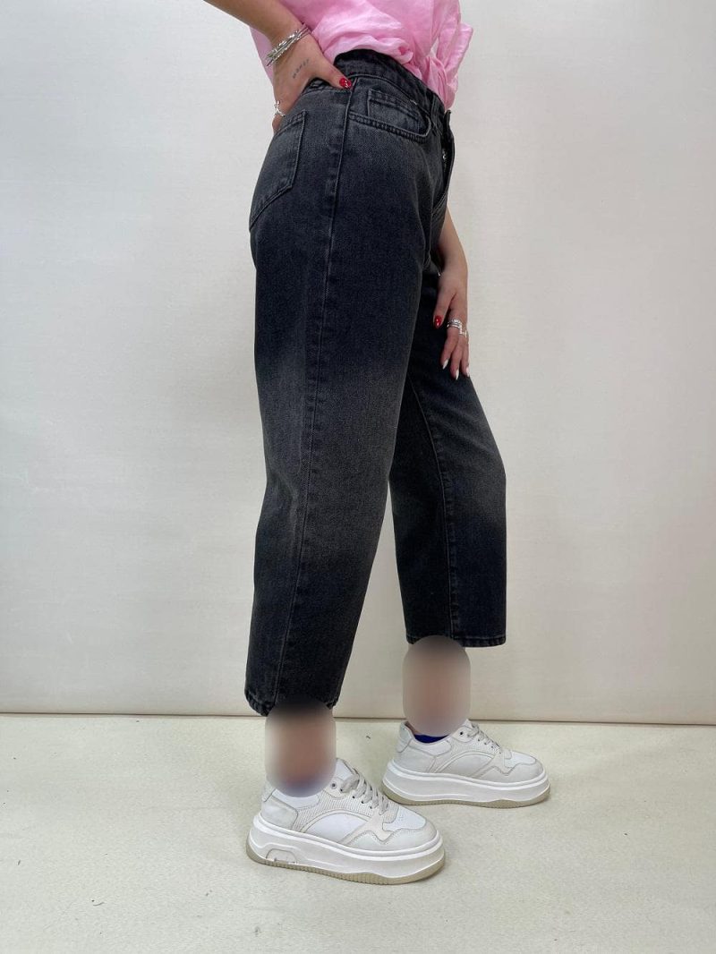 شلوار جین زنانه واید لگ زغالی