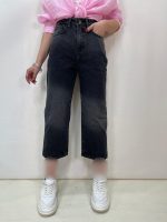 شلوار جین زنانه واید لگ زغالی