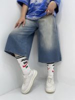 شلوارک جین زنانه سوپر بگ آبی سنگشور