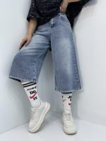 شلوارک جین زنانه فول بگ آبی سنگشور