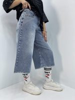 شلوارک جین زنانه فول بگ آبی سنگشور