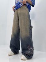 شلوار جین زنانه فول بگ مکس گلدوزی