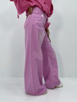 شلوار کتان زنانه فول بگ صورتی