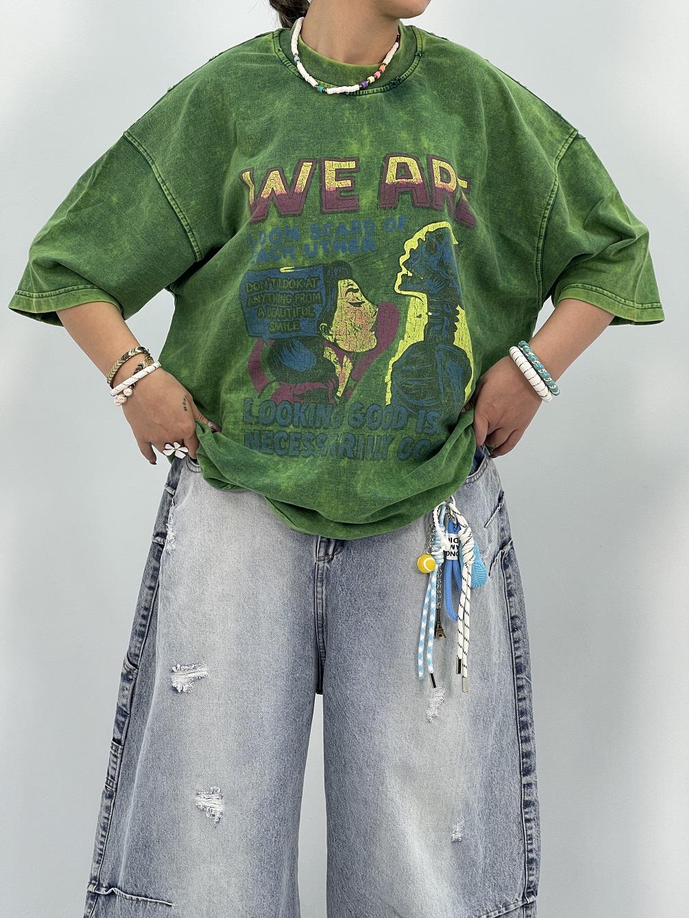 تیشرت باکسی سنگشور سبز