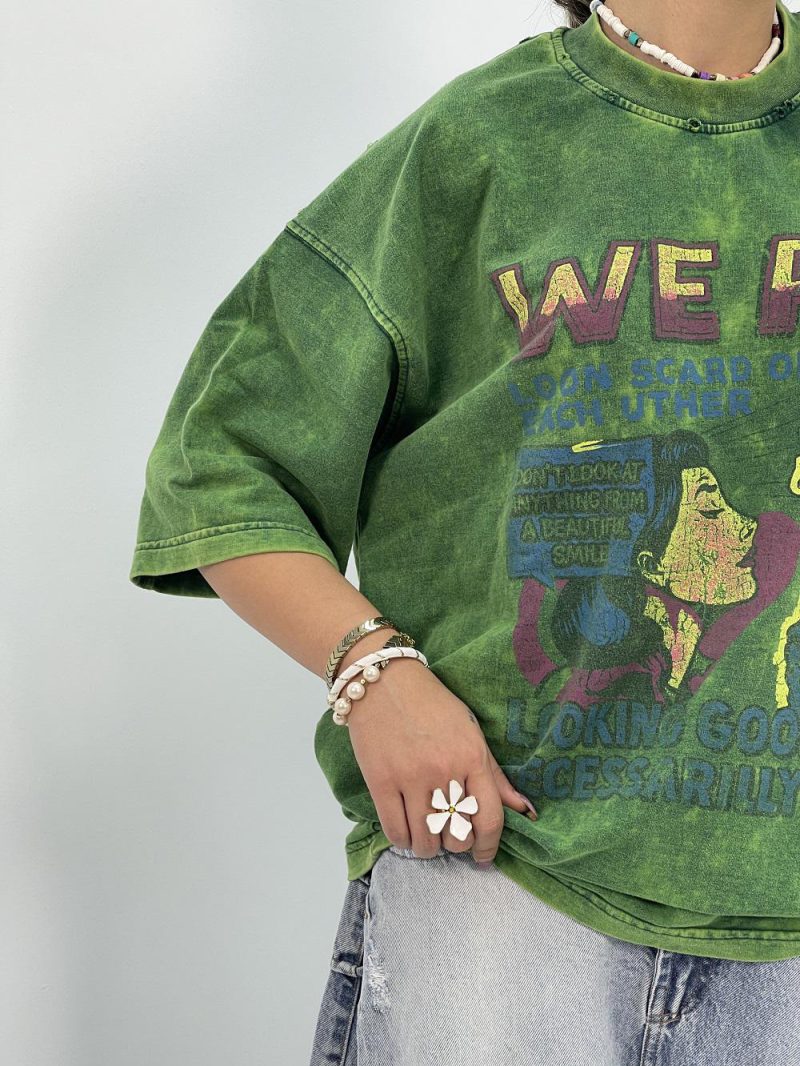 تیشرت باکسی سنگشور سبز