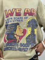 تیشرت باکسی سنگشور سبز پسته ای