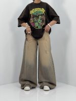 تیشرت باکسی سنگشور قهوه ای