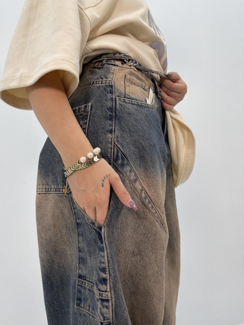 شلوار جین زنانه بالونی مکس آبی سنگشور