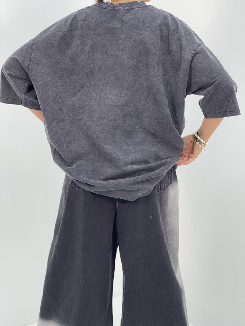 تیشرت باکسی سنگشور زغالی