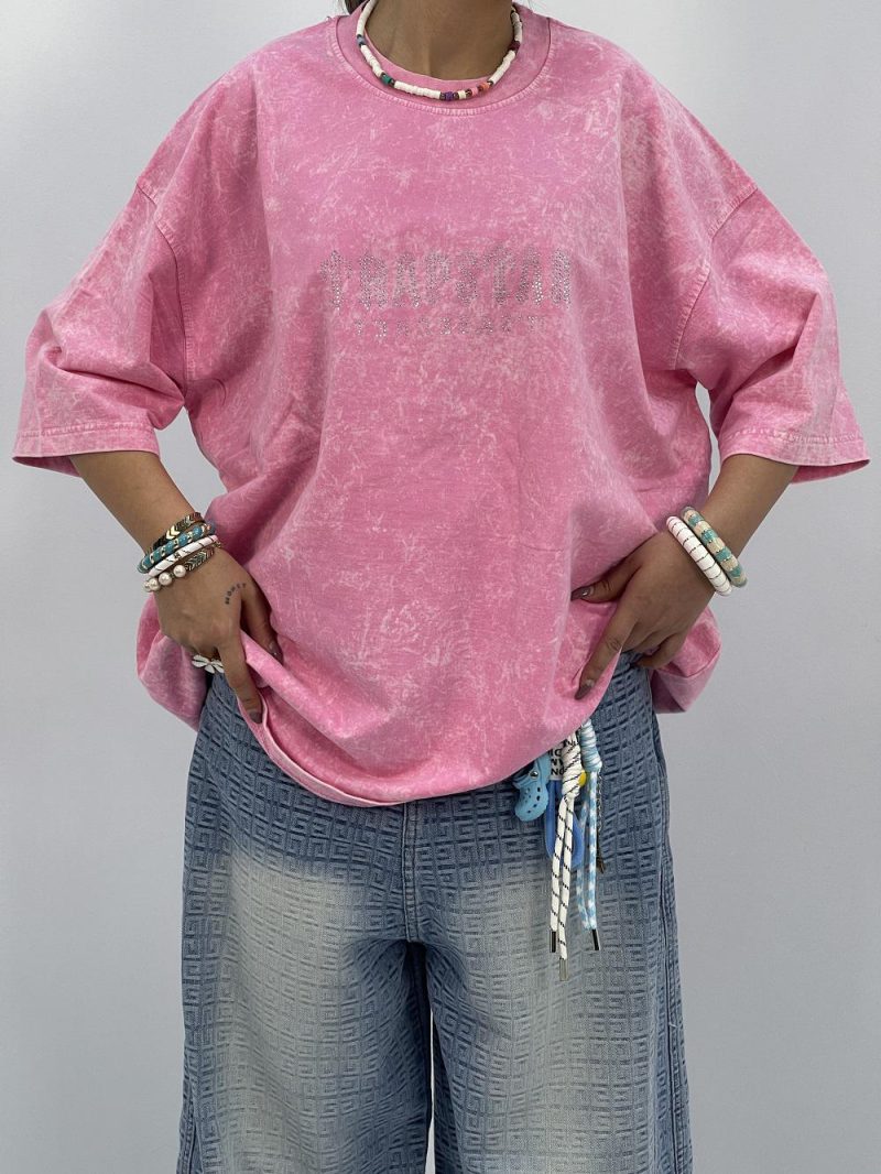 تیشرت باکسی سنگشور صورتی