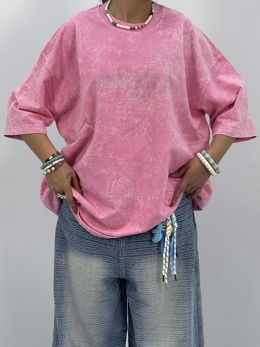 تیشرت باکسی سنگشور صورتی