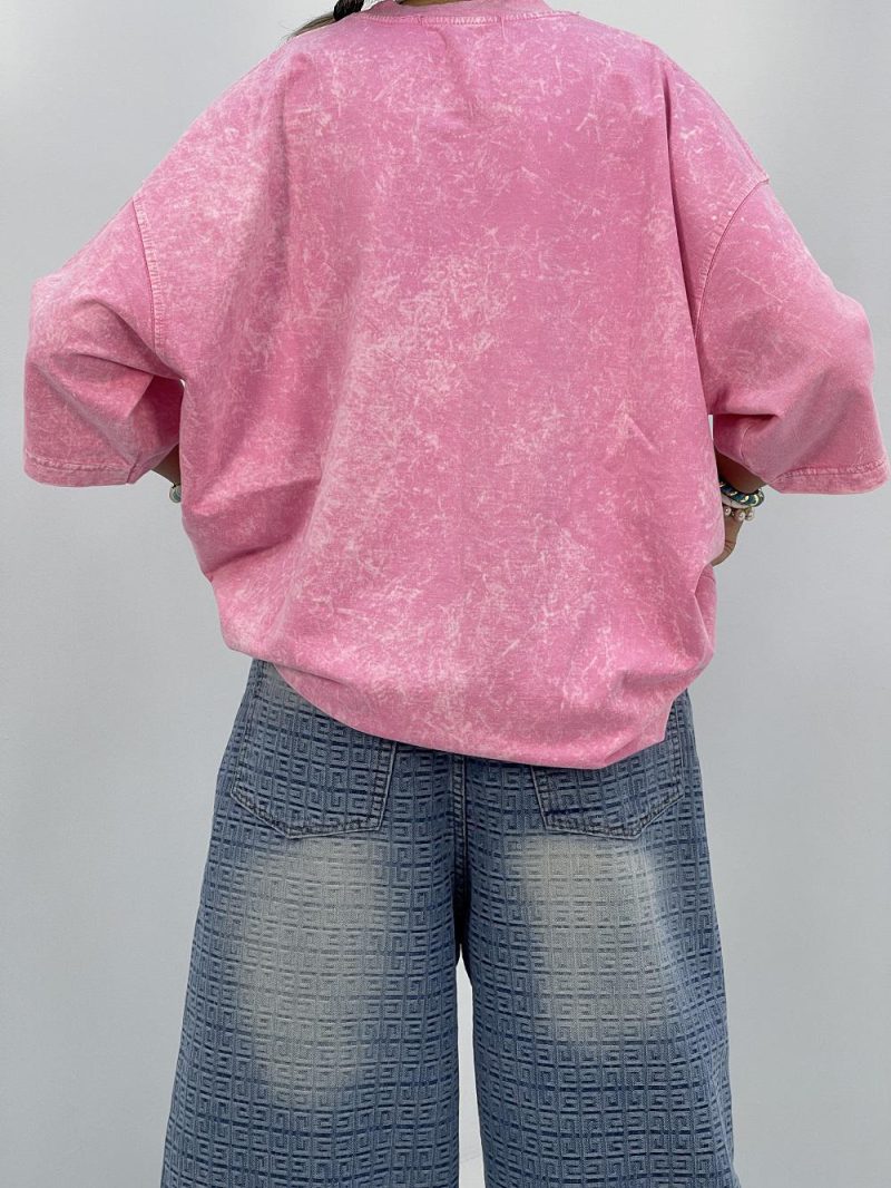 تیشرت باکسی سنگشور صورتی