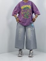 تیشرت باکسی سنگشور یاسی