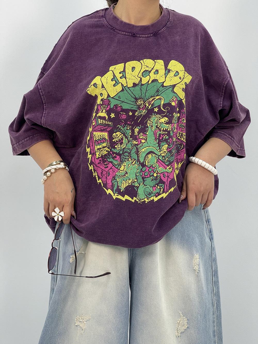 تیشرت باکسی سنگشور بنفش