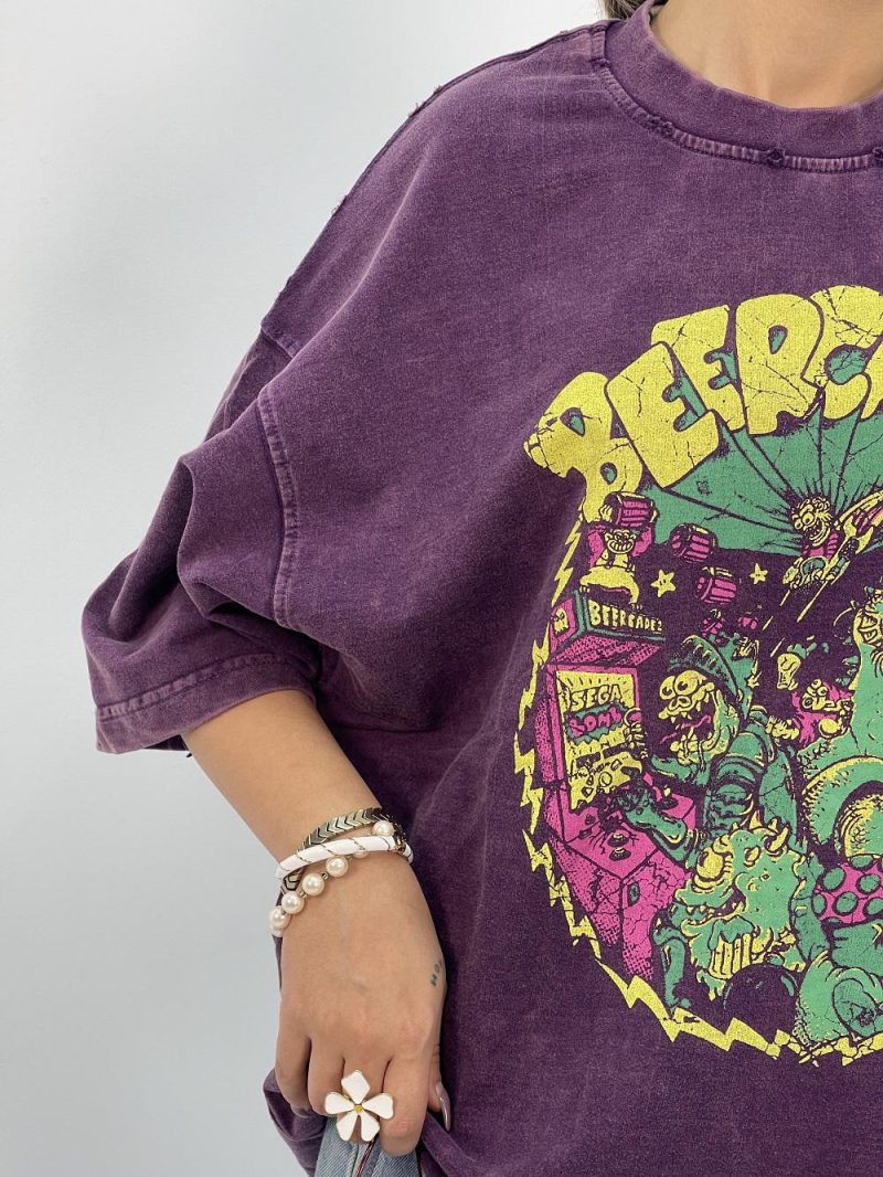 تیشرت باکسی سنگشور بنفش